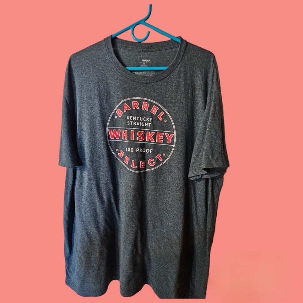 EUC Heathered Dark Grey Whiskey Graphic Tee